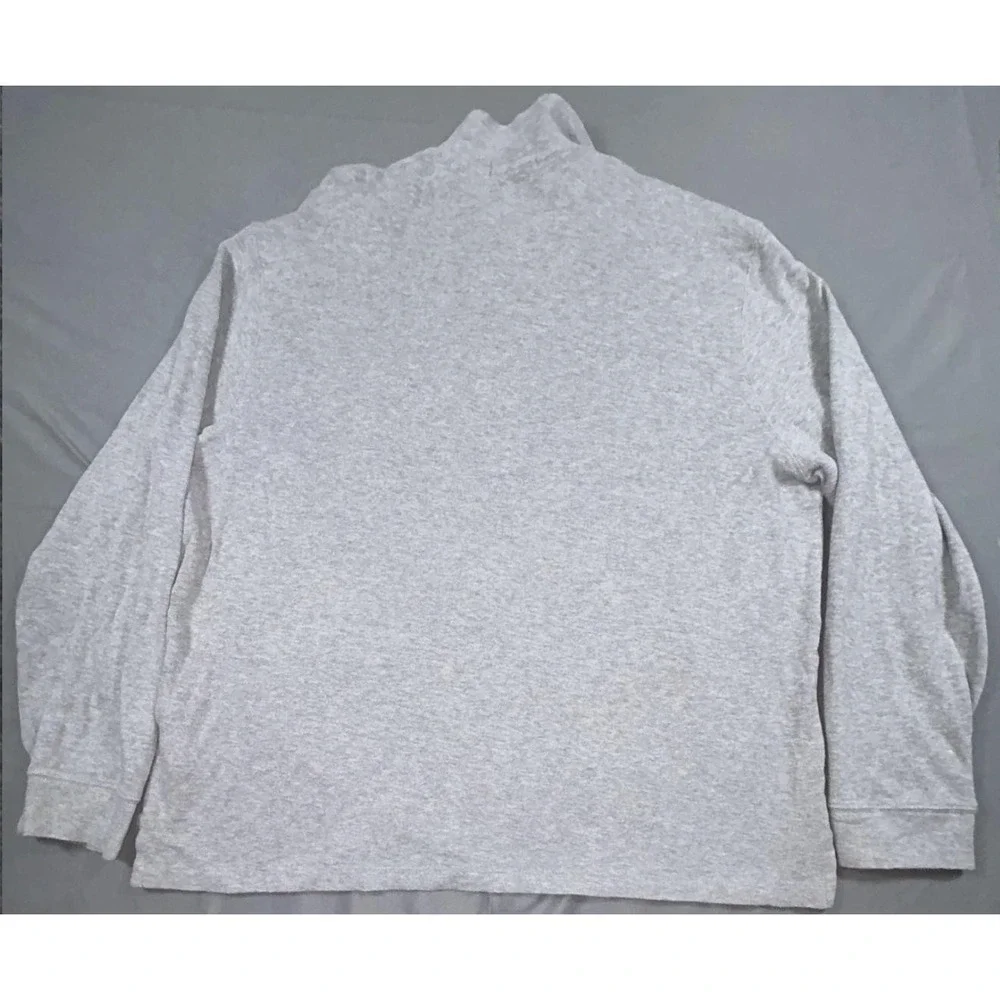 Polo Ralph Lauren Sweater Mens 2XL Gray 1/4 Zip Mock Neck Cotton Pony Logo Knit